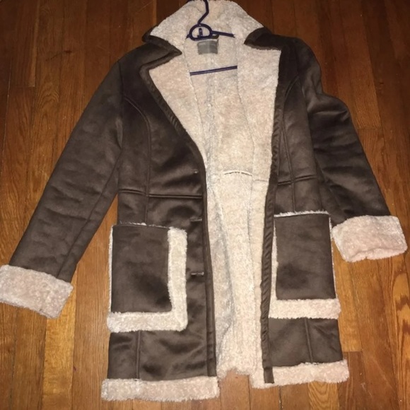 ASOS faux suede fleece lined coat - Picture 1 of 5